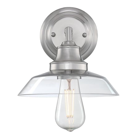 Westinghouse Fixture Wall 60W Iron Hill, Brushed Nickel Clear Glass 6129100